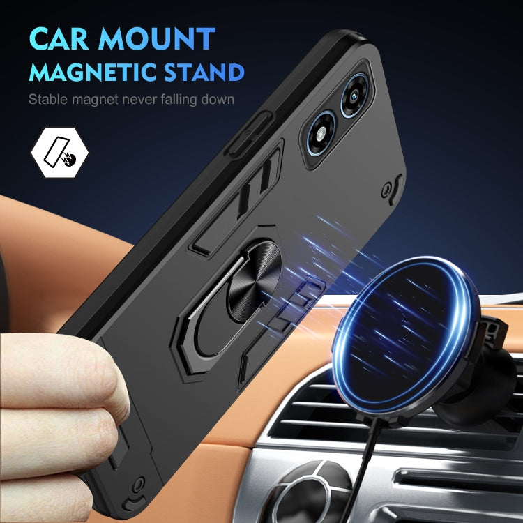 For Motorola Moto G Play 2024 Shockproof Metal Ring Holder Phone Case(Black) - free shipping - PMC Jewellery - Order now!