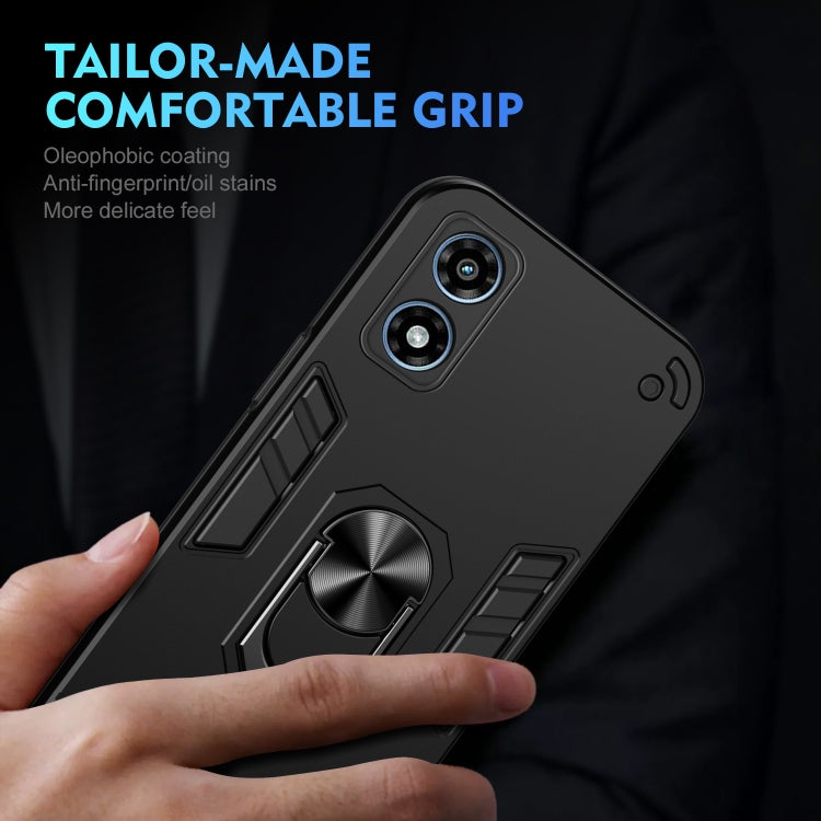 For Motorola Moto G Play 2024 Shockproof Metal Ring Holder Phone Case(Black) - free shipping - PMC Jewellery - Order now!