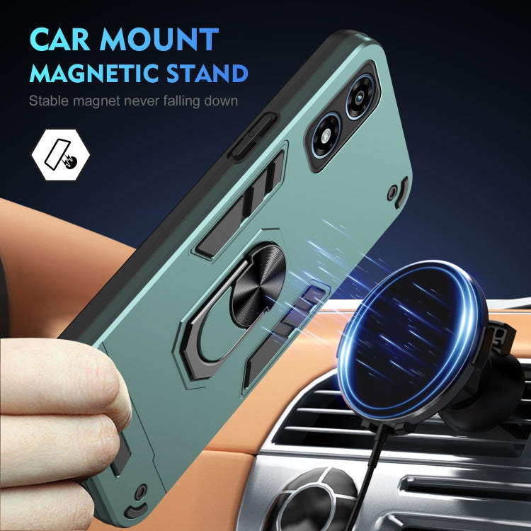For Motorola Moto G Play 2024 Shockproof Metal Ring Holder Phone Case(Green) - free shipping - PMC Jewellery - Order now!
