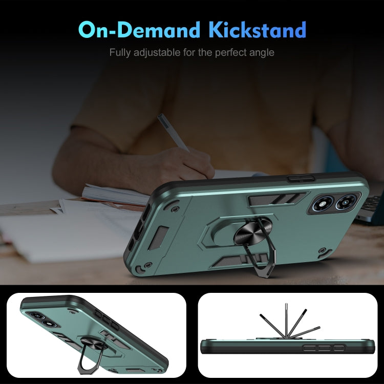 For Motorola Moto G Play 2024 Shockproof Metal Ring Holder Phone Case(Green) - free shipping - PMC Jewellery - Order now!