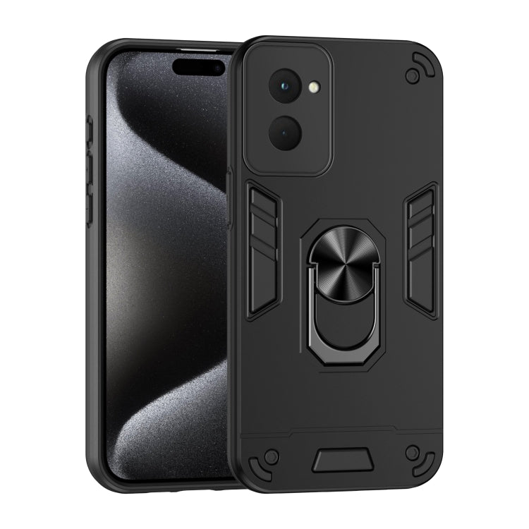 For Motorola Moto G Power 2024 Shockproof Metal Ring Holder Phone Case(Black) - Motorola Cases by PMC Jewellery | Online Shopping South Africa | PMC Jewellery | Buy Now Pay Later Mobicred