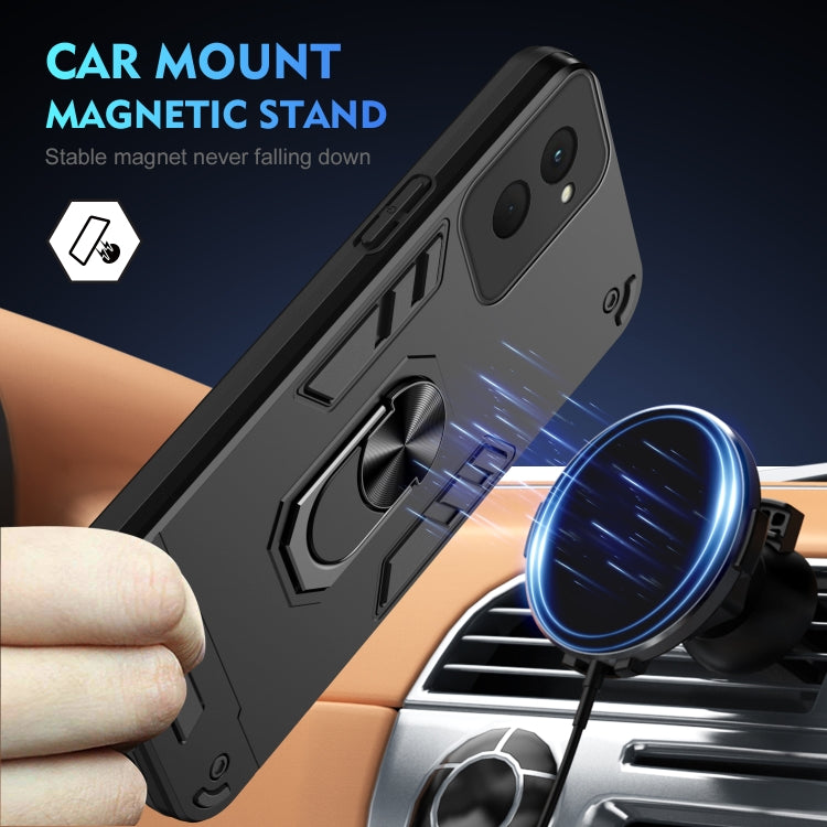 For Motorola Moto G Power 2024 Shockproof Metal Ring Holder Phone Case(Black) - Motorola Cases by PMC Jewellery | Online Shopping South Africa | PMC Jewellery | Buy Now Pay Later Mobicred