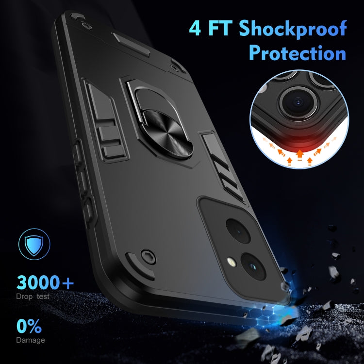 For Motorola Moto G Power 2024 Shockproof Metal Ring Holder Phone Case(Black) - Motorola Cases by PMC Jewellery | Online Shopping South Africa | PMC Jewellery | Buy Now Pay Later Mobicred