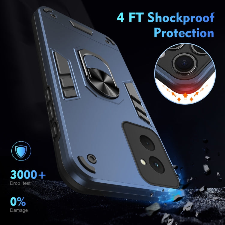 For Motorola Moto G Power 2024 Shockproof Metal Ring Holder Phone Case(Blue) - Motorola Cases by PMC Jewellery | Online Shopping South Africa | PMC Jewellery | Buy Now Pay Later Mobicred
