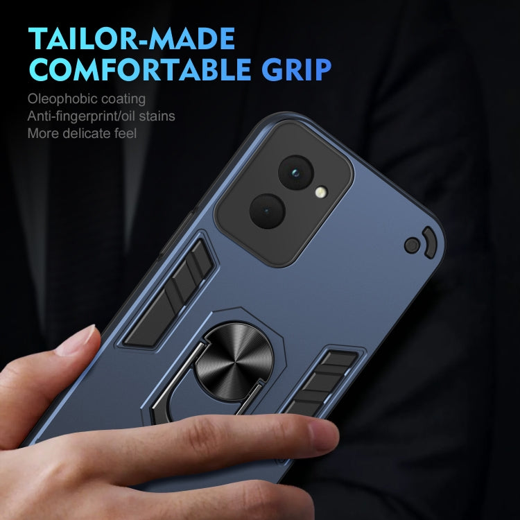 For Motorola Moto G Power 2024 Shockproof Metal Ring Holder Phone Case(Blue) - Motorola Cases by PMC Jewellery | Online Shopping South Africa | PMC Jewellery | Buy Now Pay Later Mobicred