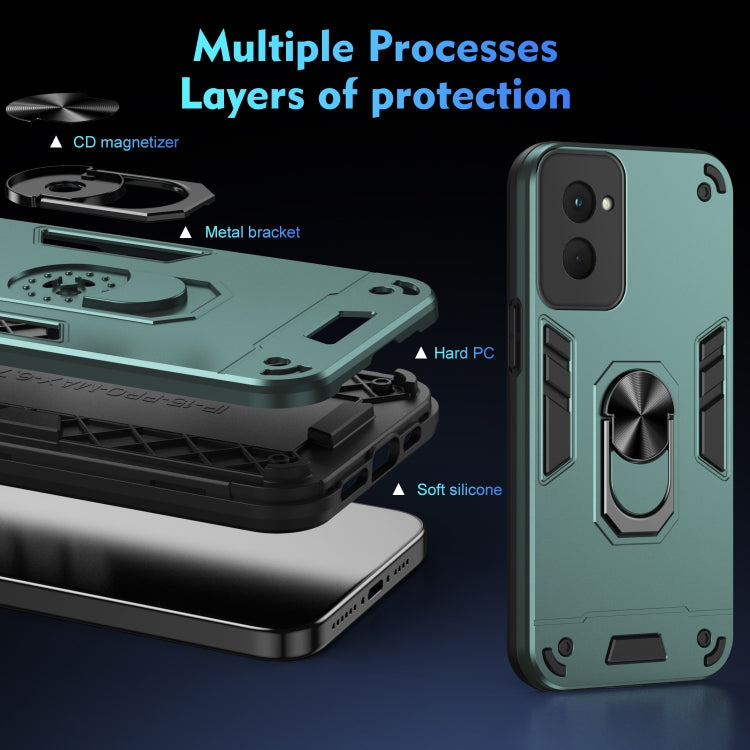 For Motorola Moto G Power 2024 Shockproof Metal Ring Holder Phone Case(Green) - Motorola Cases by PMC Jewellery | Online Shopping South Africa | PMC Jewellery | Buy Now Pay Later Mobicred