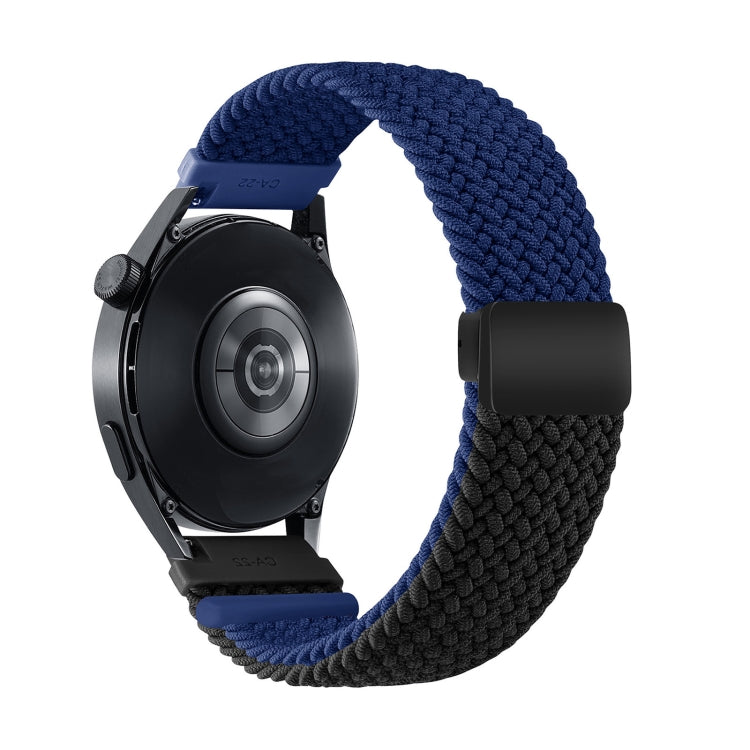 18mm Two-color Magnetic Braided Nylon Watch Band(Blue Black) - 18mm Bands by PMC TechLife | Online Shopping South Africa | PMC TechLife | Buy Now Pay Later Mobicred