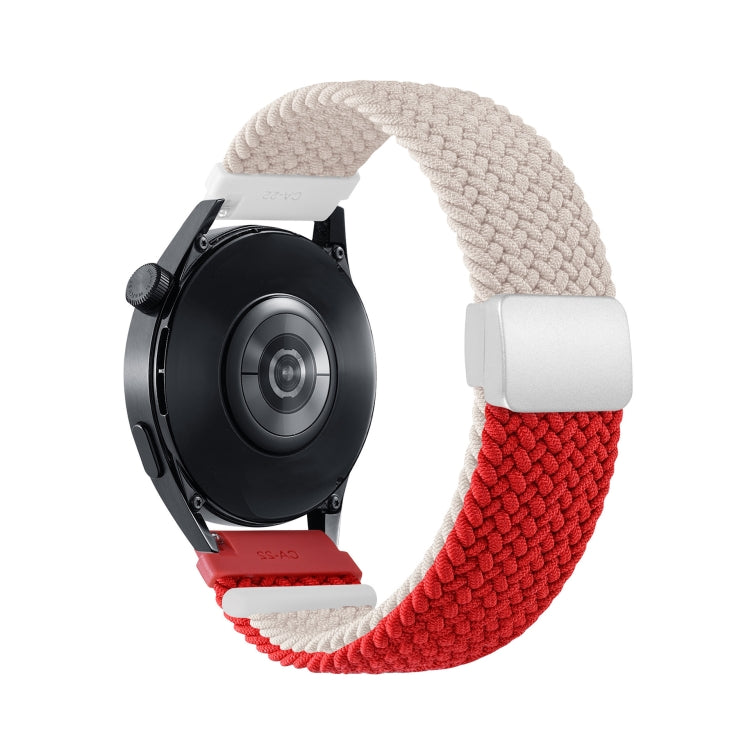 20mm Two-color Magnetic Braided Nylon Watch Band(Starlight Red) - 20mm Bands by PMC TechLife | Online Shopping South Africa | PMC TechLife
