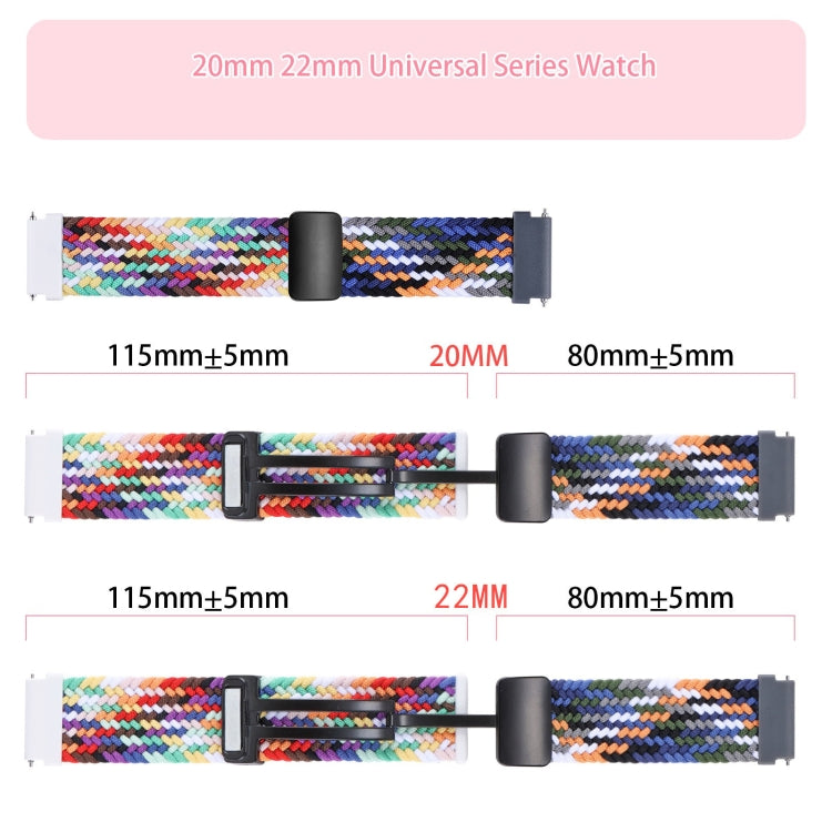 20mm Two-color Magnetic Braided Nylon Watch Band(Blueberry Black Chocolate) - 20mm Bands by PMC TechLife | Online Shopping South Africa | PMC TechLife