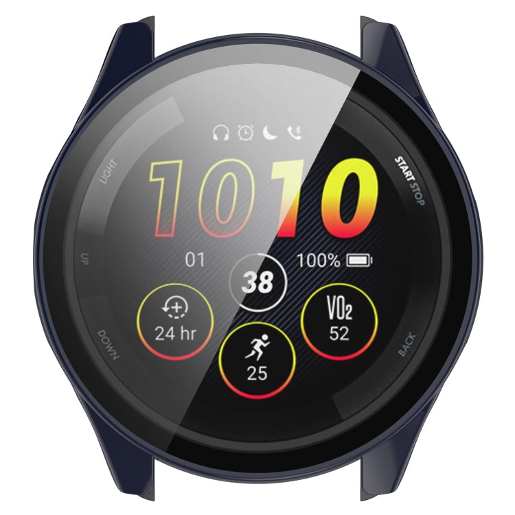 For Garmin Forerunner 165 / 165 Music PC + Tempered Film Integrated Watch Protective Case(Ink Blue) - Watch Cases by PMC TechLife | Online Shopping South Africa | PMC TechLife