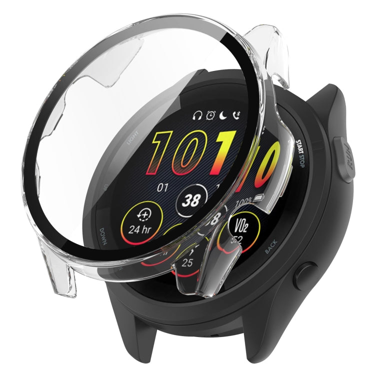 For Garmin Forerunner 165 / 165 Music PC + Tempered Film Integrated Watch Protective Case(Transparent) - Watch Cases by PMC TechLife | Online Shopping South Africa | PMC TechLife
