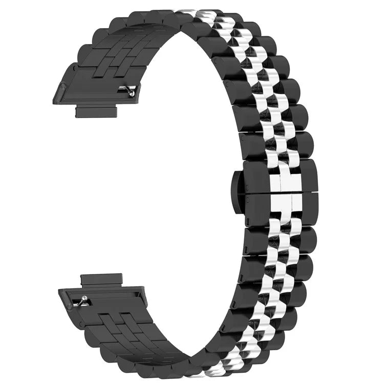 For  Xiaomi Redmi Watch 4 Five-bead Butterfly Buckle Metal Watch Band(Black Silver B) - free shipping - PMC TechLife - Order now!