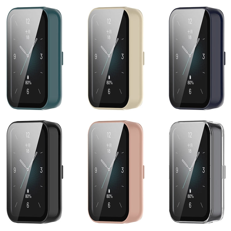 For Honor Band 9 PC + Tempered Film Integrated Watch Protective Case(Black) - Watch Cases by PMC TechLife | Online Shopping South Africa | PMC TechLife