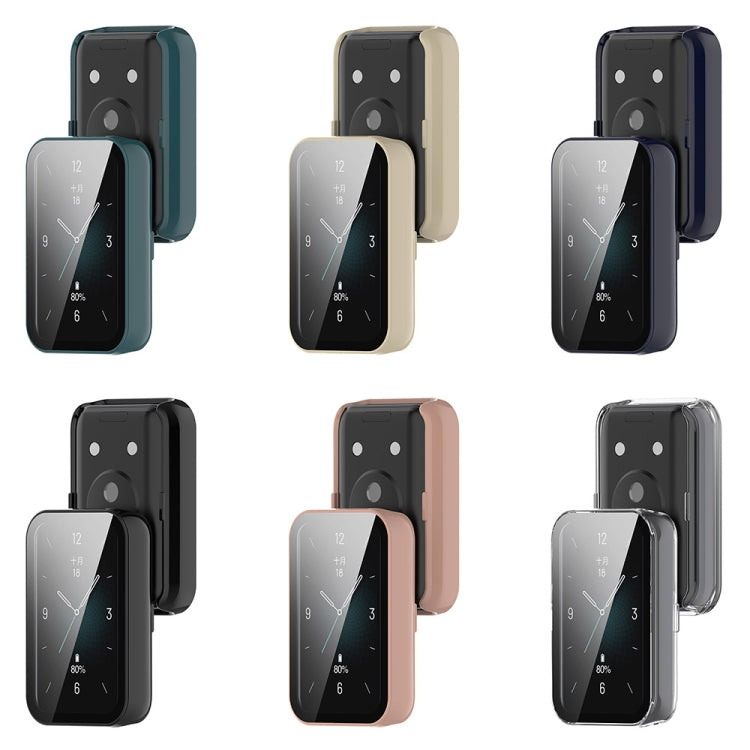 For Honor Band 9 PC + Tempered Film Integrated Watch Protective Case(Black) - Watch Cases by PMC TechLife | Online Shopping South Africa | PMC TechLife