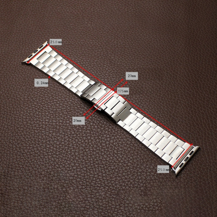 For Apple Watch Series 3 42mm Three-bead Butterfly Buckle Metal Watch Band(Rose Gold) - Watch Bands by PMC TechLife | Online Shopping South Africa | PMC TechLife