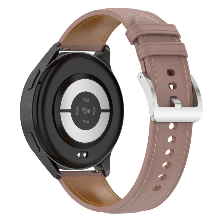 For Xiaomi Watch 2 22mm Genuine Leather Watch Band(Dark Pink) - Watch Bands by PMC TechLife | Online Shopping South Africa | PMC TechLife