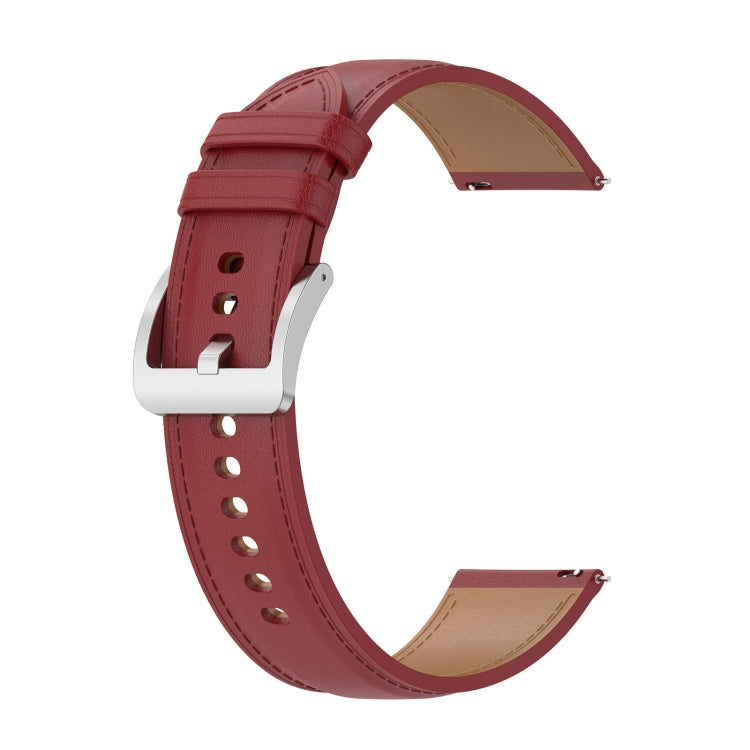 For Xiaomi Watch 2 22mm Genuine Leather Watch Band(Red) - Watch Bands by PMC TechLife | Online Shopping South Africa | PMC TechLife