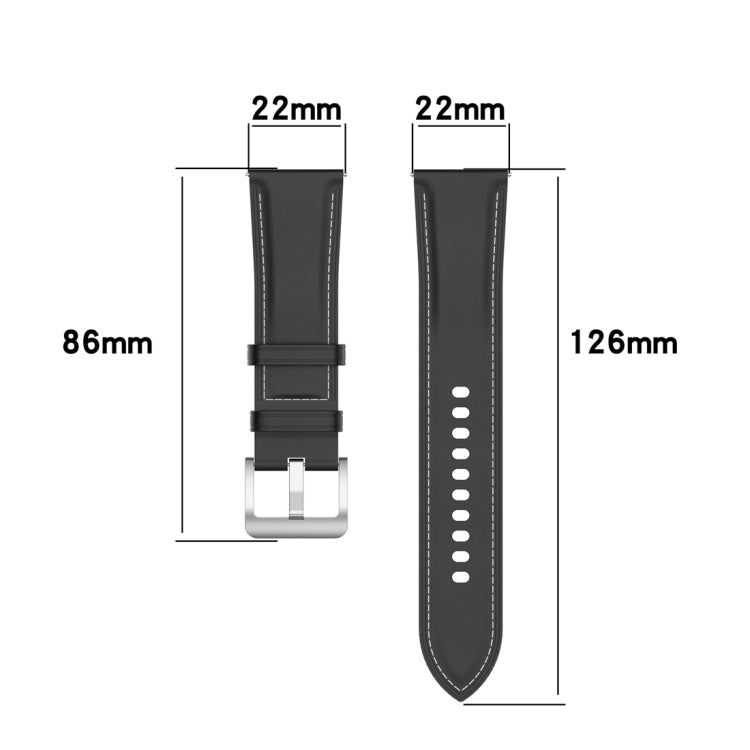 For Xiaomi Watch 2 22mm Genuine Leather Watch Band(Dark Brown) - Watch Bands by PMC TechLife | Online Shopping South Africa | PMC TechLife