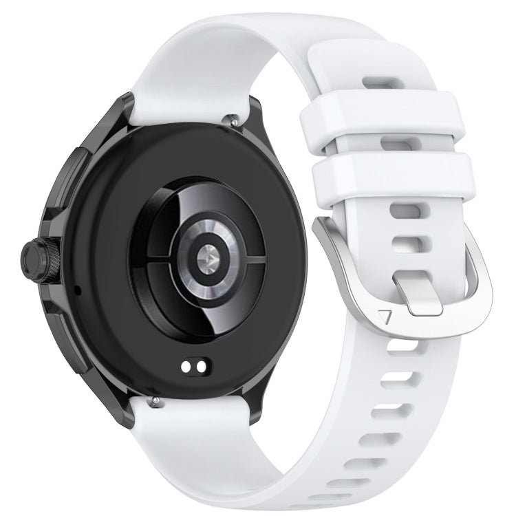 For Xiaomi Watch 2 Liquid Glossy Silver Buckle Silicone Watch Band(White) - Watch Bands by PMC TechLife | Online Shopping South Africa | PMC TechLife