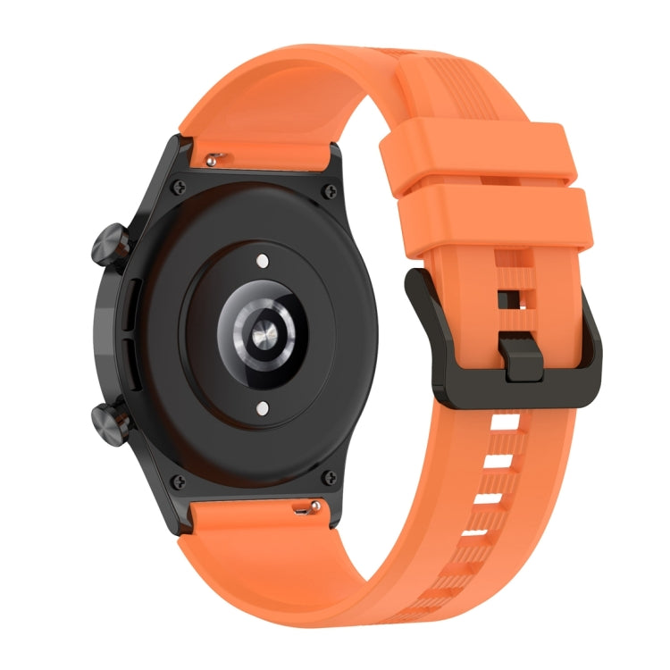 For Honor Watch GS 4 Striped Stainless Steel Buckle Silicone Watch Band(Orange) - Watch Bands by PMC TechLife | Online Shopping South Africa | PMC TechLife | Buy Now Pay Later Mobicred
