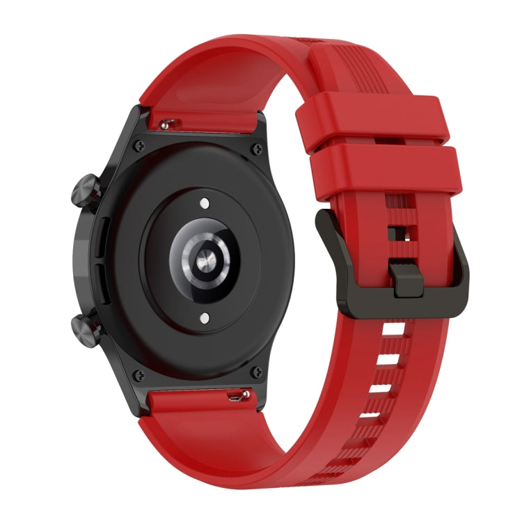 For Honor Watch GS 4 Striped Stainless Steel Buckle Silicone Watch Band(Red) - free shipping - PMC TechLife - Order now!