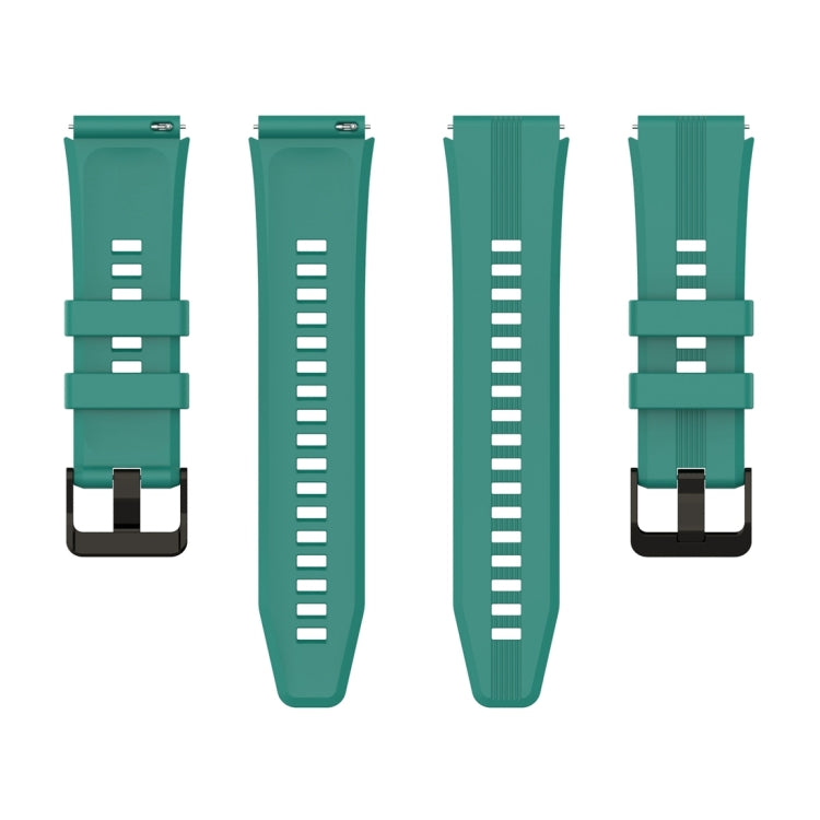 For Honor Watch GS 4 Striped Stainless Steel Buckle Silicone Watch Band(Pine Green) - Watch Bands by PMC TechLife | Online Shopping South Africa | PMC TechLife