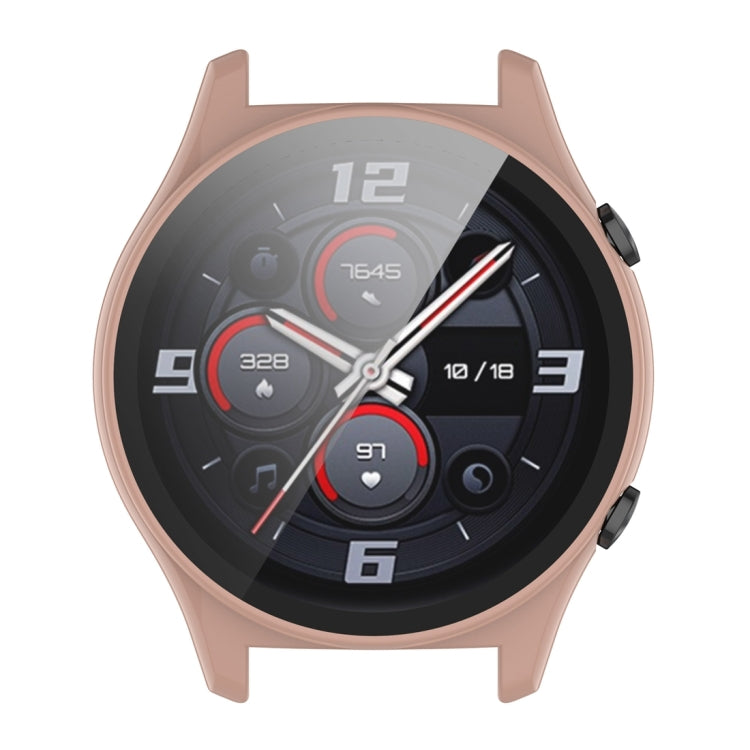 For Honor Watch GS 4 PC + Tempered Film Integrated Watch Protective Case(Pink) - Watch Cases by PMC TechLife | Online Shopping South Africa | PMC TechLife