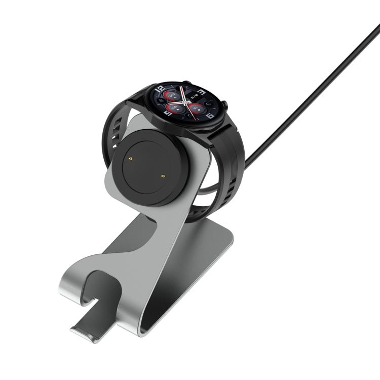 For Honor Watch GS 4 Portable Aluminum Alloy Magnetic Charger Holder with Chip Protection(Grey) - Charger by PMC TechLife | Online Shopping South Africa | PMC TechLife