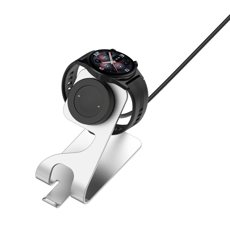 For Honor Watch GS 4 Portable Aluminum Alloy Magnetic Charger Holder with Chip Protection(Silver) - Charger by PMC TechLife | Online Shopping South Africa | PMC TechLife