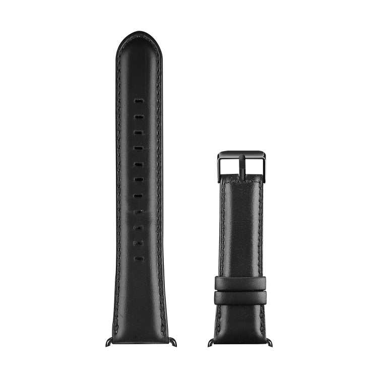 For Apple Watch Series 6 40mm DUX DUCIS Business Genuine Leather Watch Strap(Black) - Watch Bands by DUX DUCIS | Online Shopping South Africa | PMC TechLife | Buy Now Pay Later Mobicred