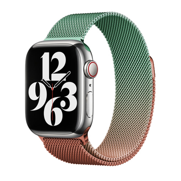 For Apple Watch SE 2023 44mm Milan Gradient Loop Magnetic Buckle Watch Band(Orange Green) - Watch Bands by PMC TechLife | Online Shopping South Africa | PMC TechLife