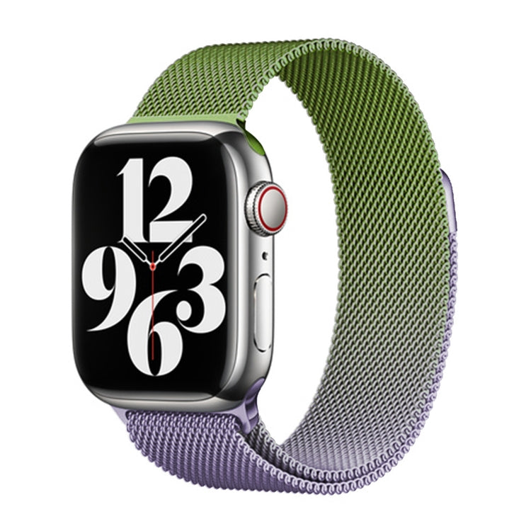 For Apple Watch Series 3 42mm Milan Gradient Loop Magnetic Buckle Watch Band(Purple Green) - Watch Bands by PMC TechLife | Online Shopping South Africa | PMC TechLife
