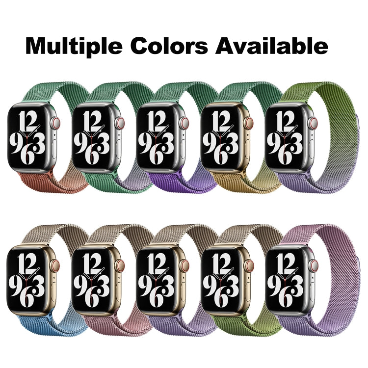 For Apple Watch Series 4 44mm Milan Gradient Loop Magnetic Buckle Watch Band(Gold Blue) - Watch Bands by PMC TechLife | Online Shopping South Africa | PMC TechLife