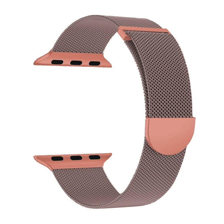For Apple Watch Series 9 45mm Two Color Milanese Loop Magnetic Watch Band(Pink Orange) - Watch Bands by PMC TechLife | Online Shopping South Africa | PMC TechLife