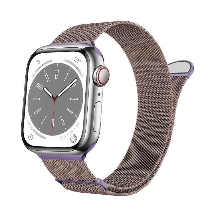 For Apple Watch Series 2 42mm Two Color Milanese Loop Magnetic Watch Band(Pink Purple) - Watch Bands by PMC TechLife | Online Shopping South Africa | PMC TechLife