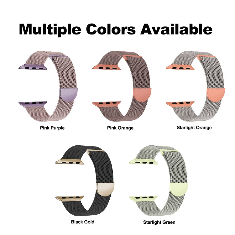 For Apple Watch 42mm Two Color Milanese Loop Magnetic Watch Band(Pink Purple) - Watch Bands by PMC TechLife | Online Shopping South Africa | PMC TechLife