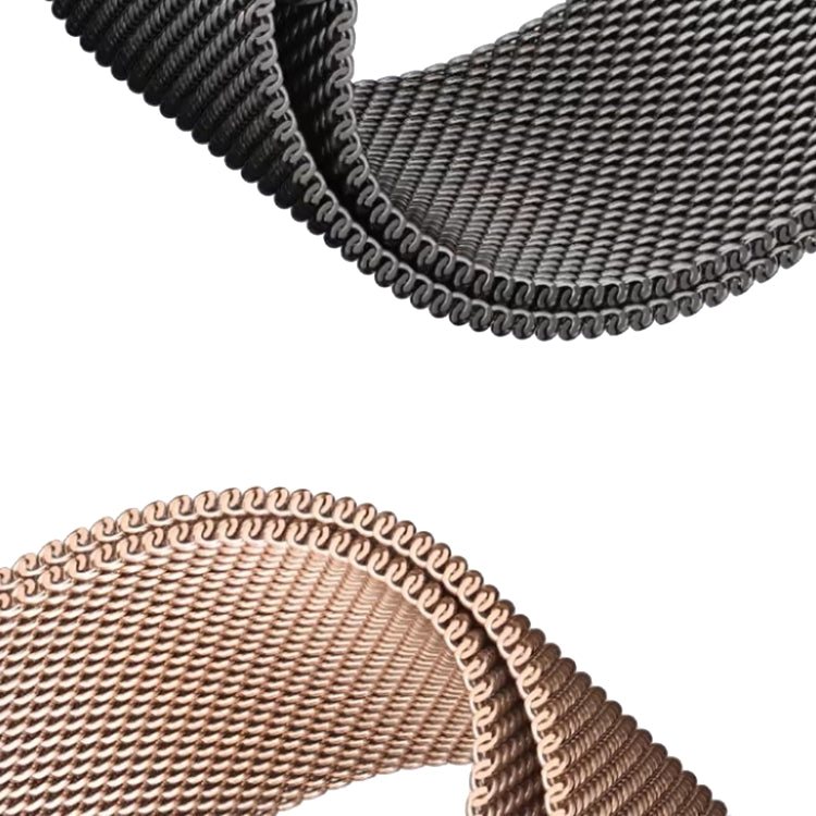 For Apple Watch SE 40mm Two Color Milanese Loop Magnetic Watch Band(Black Gold) - Watch Bands by PMC TechLife | Online Shopping South Africa | PMC TechLife