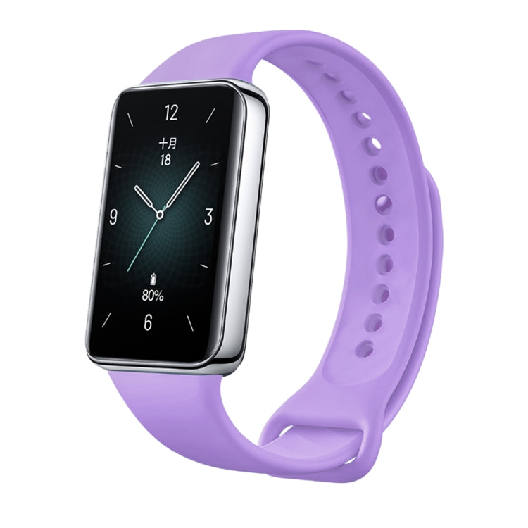 For Honor Band 9 Solid Color Silicone Watch Band(Purple) - Watch Bands by PMC TechLife | Online Shopping South Africa | PMC TechLife