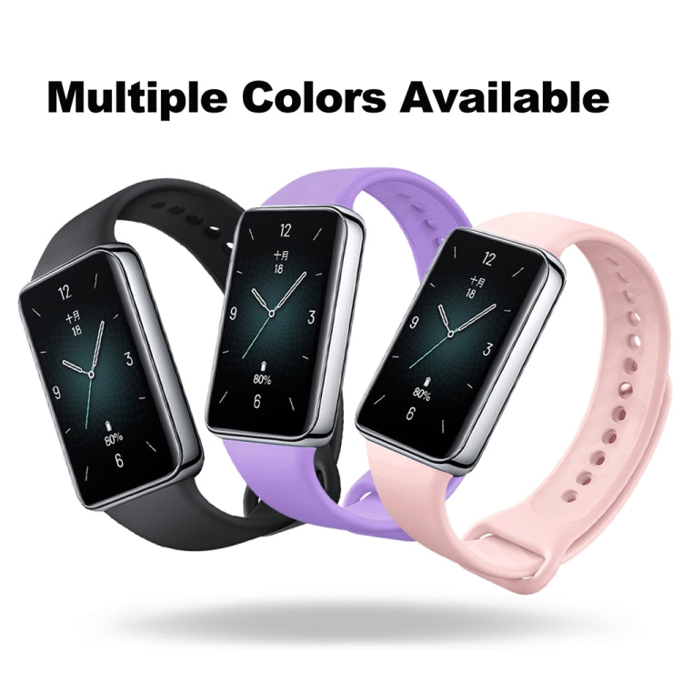 For Honor Band 9 Solid Color Silicone Watch Band(Black) - Watch Bands by PMC TechLife | Online Shopping South Africa | PMC TechLife