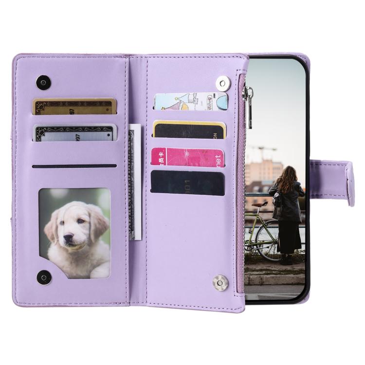 For iPhone 16e Glitter Lattice Zipper Wallet Leather Phone Case(Purple) - iPhone 16e Cases by PMC TechLife | Online Shopping South Africa | PMC TechLife | Buy Now Pay Later Mobicred