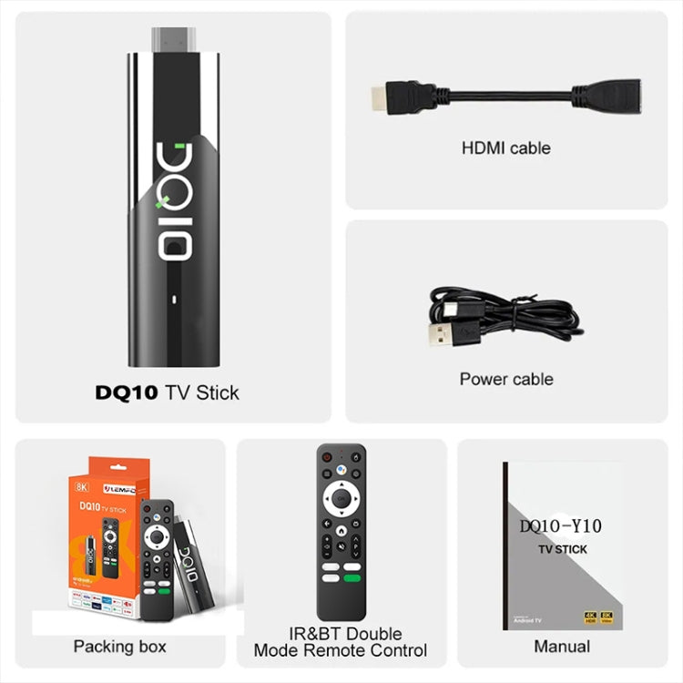 LEMFO DQ10 Allwinner H618 Quad Core ARM Cortex A53 8K HD Android TV Stick, RAM:2GB+16GB(UK Plug) - free shipping - PMC TechLife - Order now!