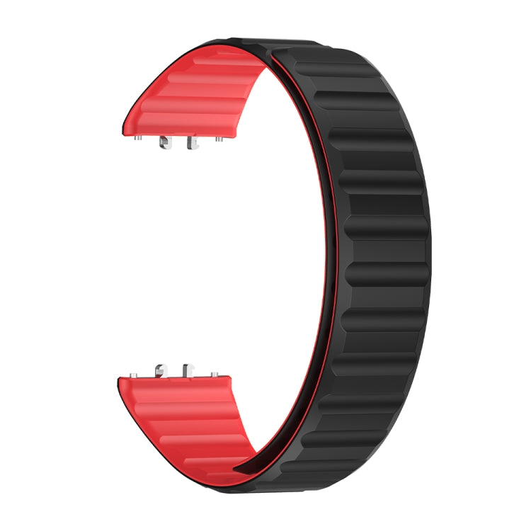 For Samsung Galaxy Fit 3 Two Color Magnetic Silicone Watch Band(Black Red) - Watch Bands by PMC TechLife | Online Shopping South Africa | PMC TechLife