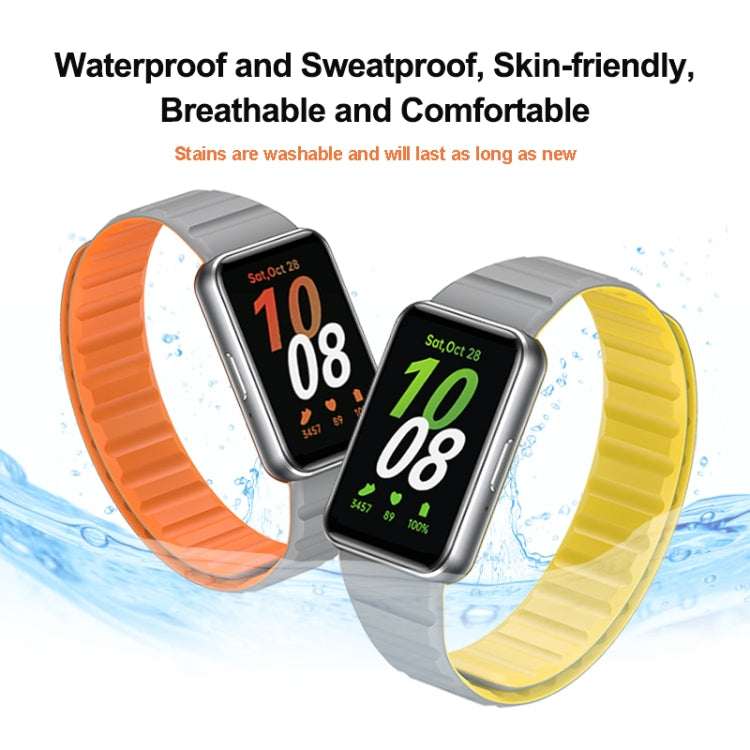 For Samsung Galaxy Fit 3 Two Color Magnetic Silicone Watch Band(Black Red) - Watch Bands by PMC TechLife | Online Shopping South Africa | PMC TechLife