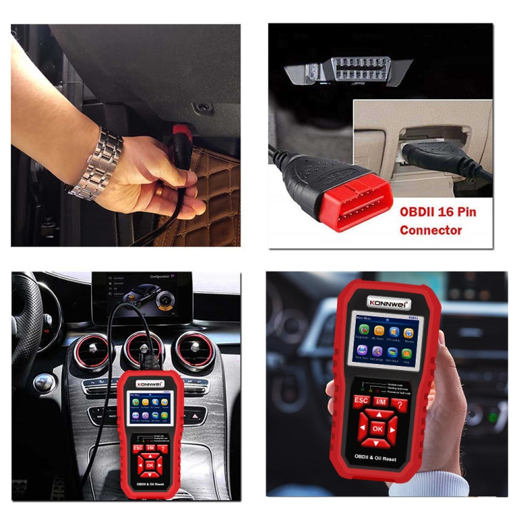 KONNWEI KW851 2 in 1 Car OBDll Scanner Diagnostic Tool Oil Service Light Reset(Black) - free shipping - PMC TechLife - Order now!