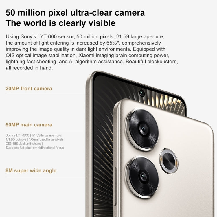 Xiaomi Redmi Turbo 3, 12GB+512GB, 6.67 inch Xiaomi HyperOS Snapdragon 8s Gen 3 Octa Core 3.0GHz, NFC, Network: 5G, Support Google Play(Titanium) - free shipping - PMC TechLife - Order now!