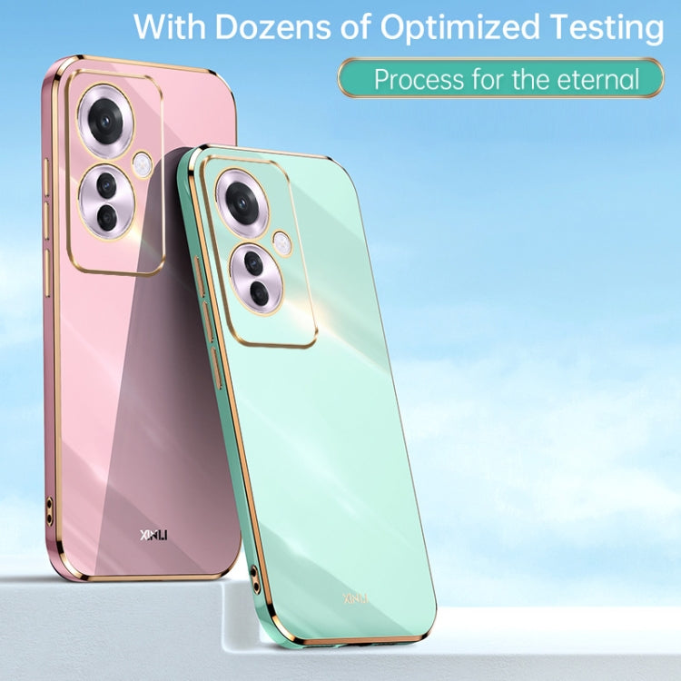 For OPPO Reno11 F XINLI Straight Edge 6D Electroplate TPU Phone Case(Celestial Blue) - OPPO Cases by XINLI | Online Shopping South Africa | PMC Jewellery | Buy Now Pay Later Mobicred