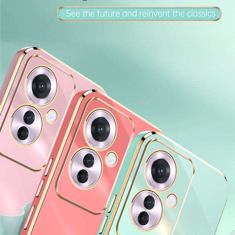 For OPPO Reno11 F XINLI Straight Edge 6D Electroplate TPU Phone Case(Celestial Blue) - OPPO Cases by XINLI | Online Shopping South Africa | PMC Jewellery | Buy Now Pay Later Mobicred