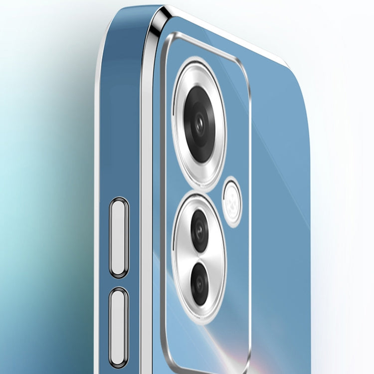 For OPPO Reno11 F XINLI Straight Edge 6D Electroplate TPU Phone Case(Celestial Blue) - OPPO Cases by XINLI | Online Shopping South Africa | PMC Jewellery | Buy Now Pay Later Mobicred