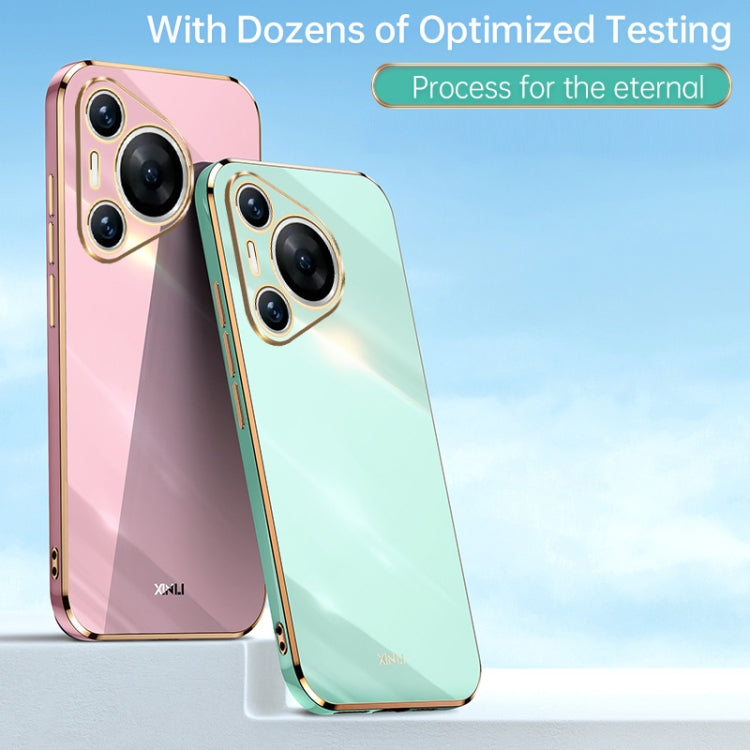 For Huawei Pura 70 XINLI Straight 6D Plating Gold Edge TPU Phone Case(Celestial Blue) - Huawei Cases by XINLI | Online Shopping South Africa | PMC Jewellery | Buy Now Pay Later Mobicred