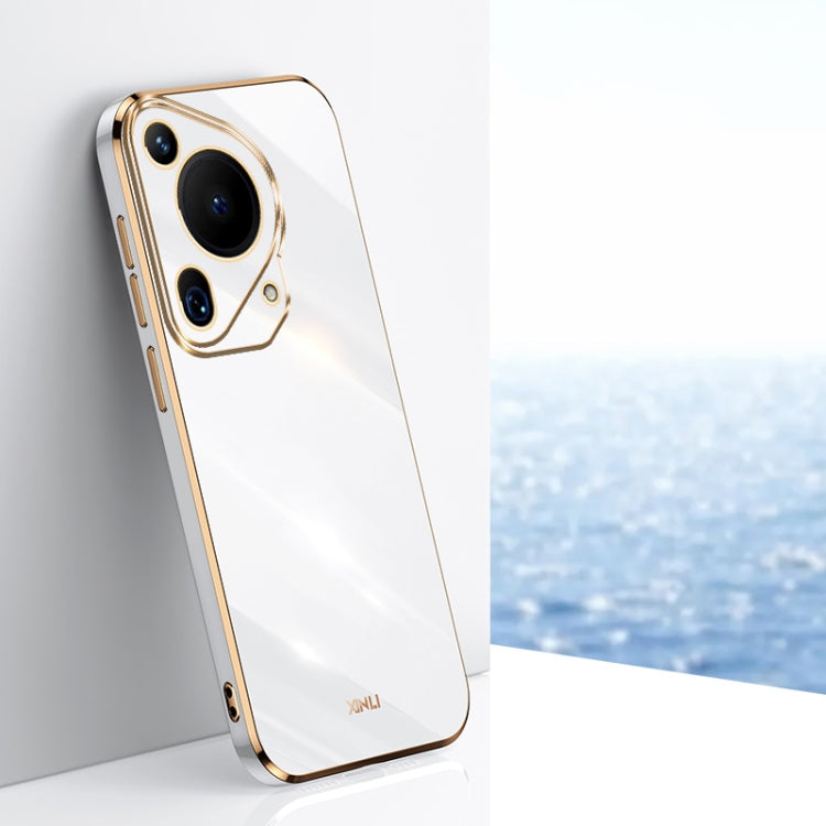 For Huawei Pura 70 Ultra XINLI Straight 6D Plating Gold Edge TPU Phone Case(White) - free shipping - PMC Jewellery - Order now!
